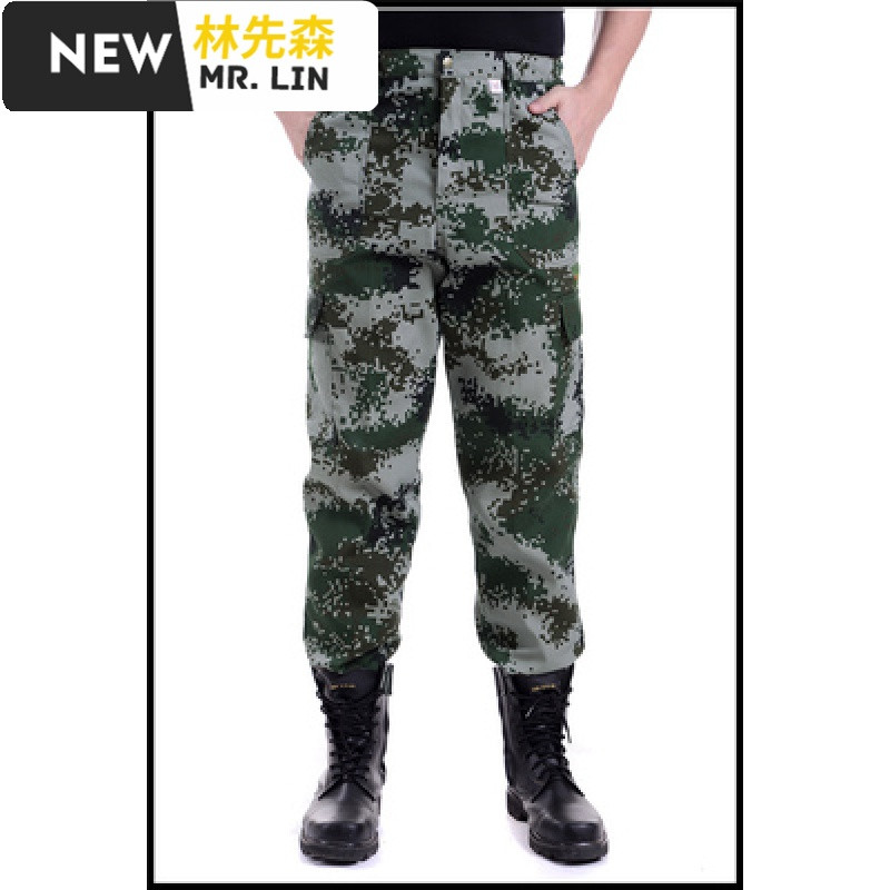 潮流男装新品纯棉秋冬季加厚男工作裤电焊劳保服汽修耐磨大码牛仔套装_1 185（腰围2尺9-3尺) 07迷彩数码