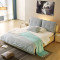 A家家具 双人床 皮床 布艺床 现代简约卧室家具组合婚床 可拆洗布艺软靠皮床 1.5米排骨架+2床头柜+床垫