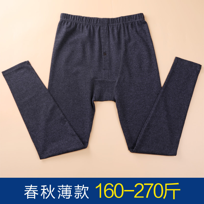 bw9新款大码秋裤男加肥加大肥佬线裤单件衬裤青中老年宽松薄款打底棉毛裤 XXXL(腰围3尺-3尺6) 咖色
