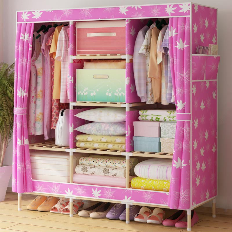 家时光实木布衣柜1.3D 粉色枫叶