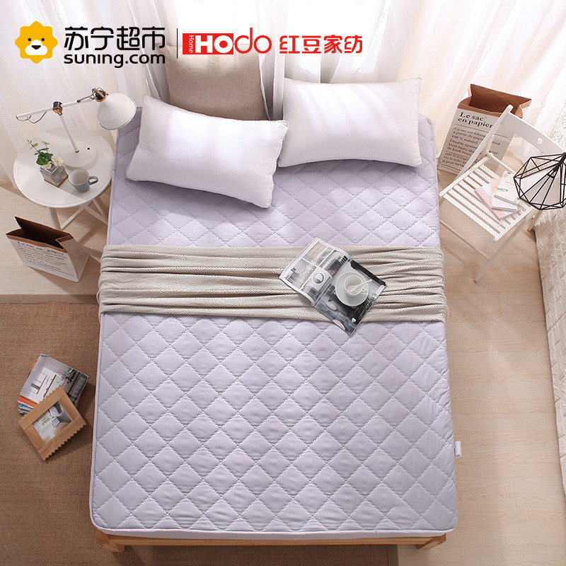 红豆(HODO)家纺 四季床笠单人用床垫 可以水洗床褥150*200cm 灰色 1.5*2.0m