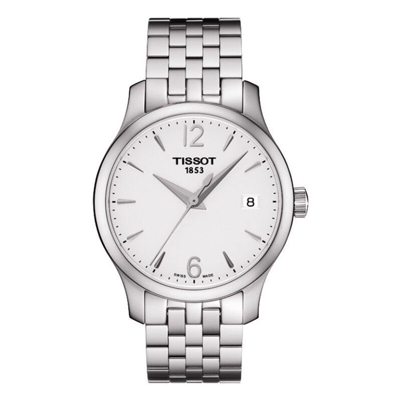 全国联保 天梭(TISSOT)皮带手表 俊雅系列男女腕表 T063.610.36.037.00 白盘钢带男款T063.610.11.037.00