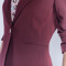 长城（Great Wall）酒红色经典西服领一粒扣收腰短外套女