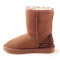 OZWEAR UGG OB002TLZ冬款中筒印花女士雪地靴多色动物纹靴子 栗色 35码