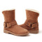 OZWEAR UGG OB271 女鞋防泼水羊皮羊毛防滑可两穿雪地靴 栗色 39码