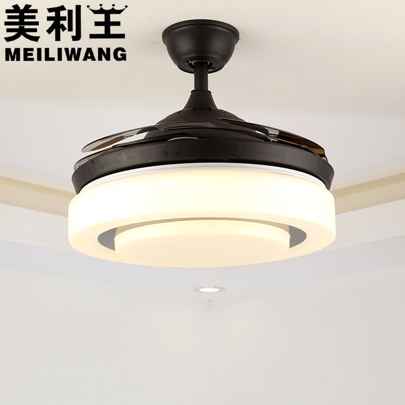 美利王吊灯新中式带电扇灯风扇吊灯隐形仿古复古餐厅灯客厅卧室家用吊扇灯风扇灯LED三档调光静音省电电机质保十年 【变频】C款-36寸变光遥控