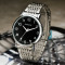 鹏志（PANGCHI）手表 进口2035机芯时尚商务男表 超清大数字钢带女士腕表2511 钢带黑面（男款）