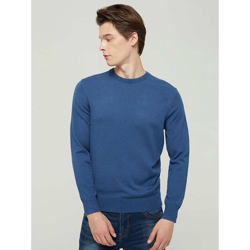 pote2017冬季新款基本款无领纯色休闲针织衫男50101277 m 蓝色