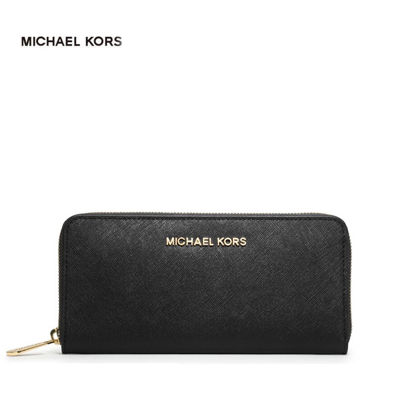 迈克·科尔斯（MICHAEL KORS）MK女士牛皮其他拉链长款钱包32S3GTVE3L 黑色