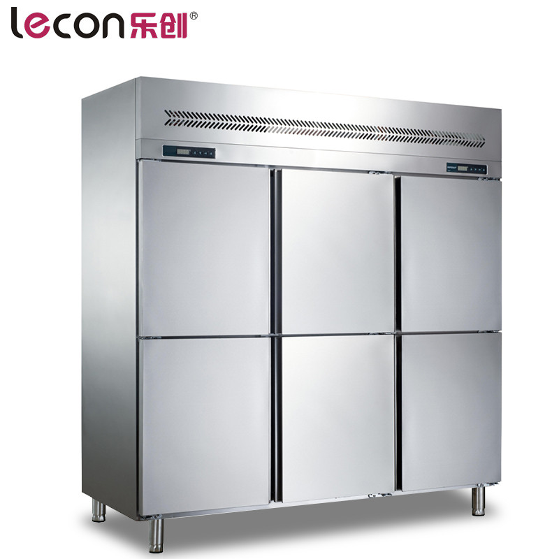 乐创（lecon）商用六门冰柜 风冷冷柜冰箱 六门冰柜 保鲜柜冷冻柜