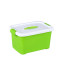 加厚食品级透明收纳箱整理箱塑料盒子有盖大中小号手提储物箱包邮 加厚纯绿色