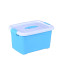 加厚食品级透明收纳箱整理箱塑料盒子有盖大中小号手提储物箱包邮 加厚纯蓝色