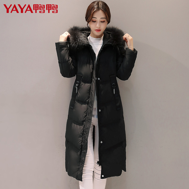 鸭鸭冬新款 韩版时尚休闲连帽羽绒服B-57622 正黑 175/96A
