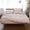 Ladysoft家居 新品针织全棉四件套1.5/1.8米床通用 被套200*230cm 粉灰细条 床单款1.5/1.8米床通用