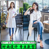 迪鲁奥DILUAO韩版白大褂半美容院纹绣师工作服长袖短袖医生服药店女护士服_4 XL 韩版白大褂(长袖)带圆标