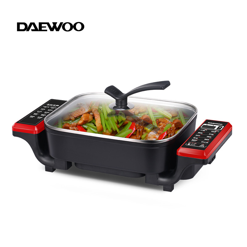 大宇（DAEWOO） 智能电脑版多用途锅家用韩式电火锅 黑色