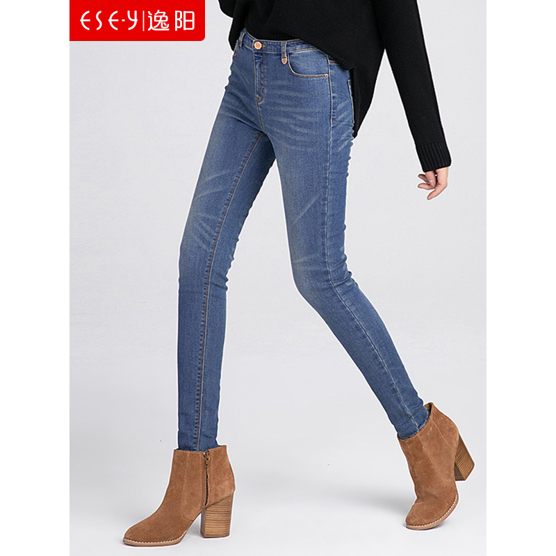 逸阳秋季新款牛仔铅笔裤长裤_1 怀旧蓝 30/15