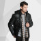 秋冬出行常备男士带帽御寒保暖时尚商务休闲中长款羽绒服外套FYF651 52码 黑色