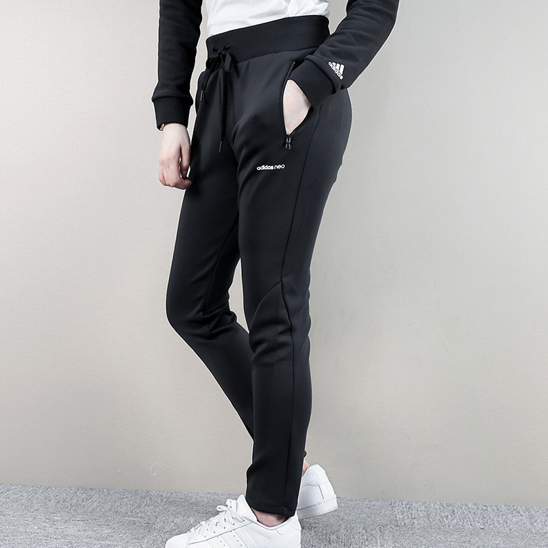 Adidas阿迪达斯女装2017冬季新款运动裤休闲针织收腿长裤CD2115 L（170/76A） CD2115