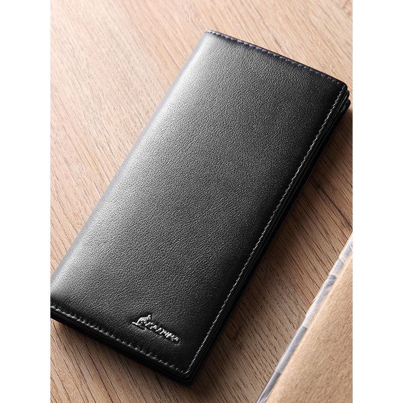 意大利lalpina阿尔皮纳袋鼠钱包男士长款真皮票夹头层牛皮钱夹