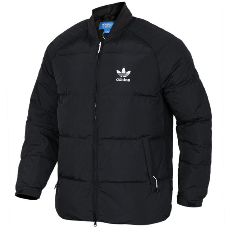 Adidas/阿迪达斯 三叶草男装2017冬季防风保暖休闲运动夹克外套羽绒服|BR9735 50/M(180/100A) BR9735
