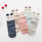 初愫10双装卡通动物图案潮款棉质中筒女袜 均码 E立体猫咪