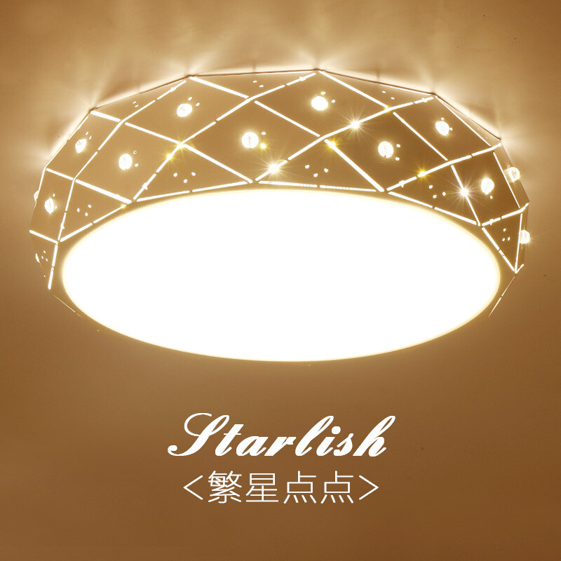 主卧室灯温馨浪漫LED吸顶灯创意个性客厅灯简约现代圆形餐厅灯具直径80无极72W 直径50三色36W