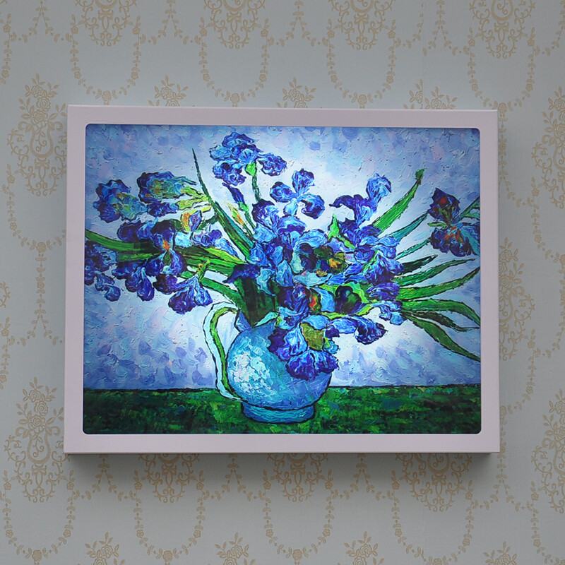 led装饰壁画灯40x50cm鸢尾花客厅卧室餐厅楼梯过道壁灯时尚床头灯40x50cm鸢尾 默认颜色