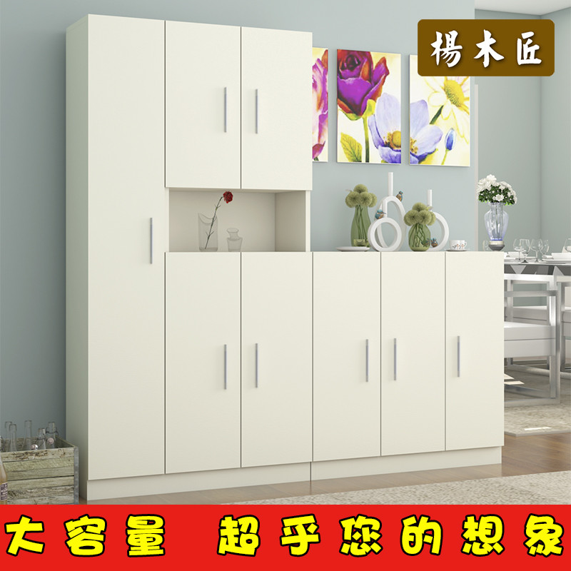 玄关柜烤漆中式带门无门翻斗鞋架大容量现代简约实木鞋柜_1 新款四门(浅胡桃）