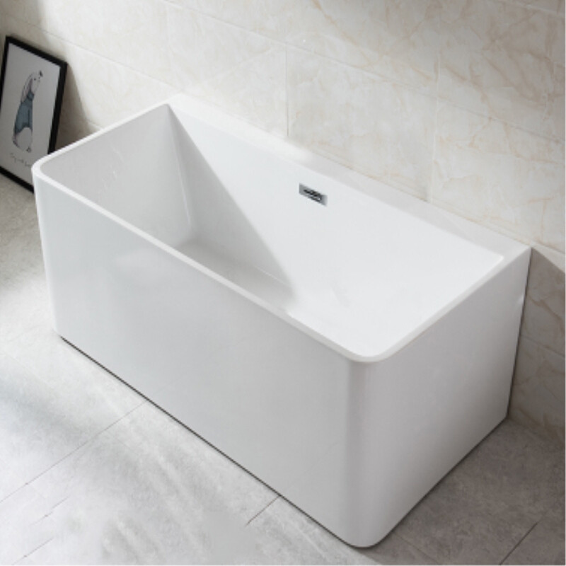 整体亚克力独立式浴缸一体式热水独立式用水洗手间防臭龙头多款式 &asymp1.4m 简约空缸
