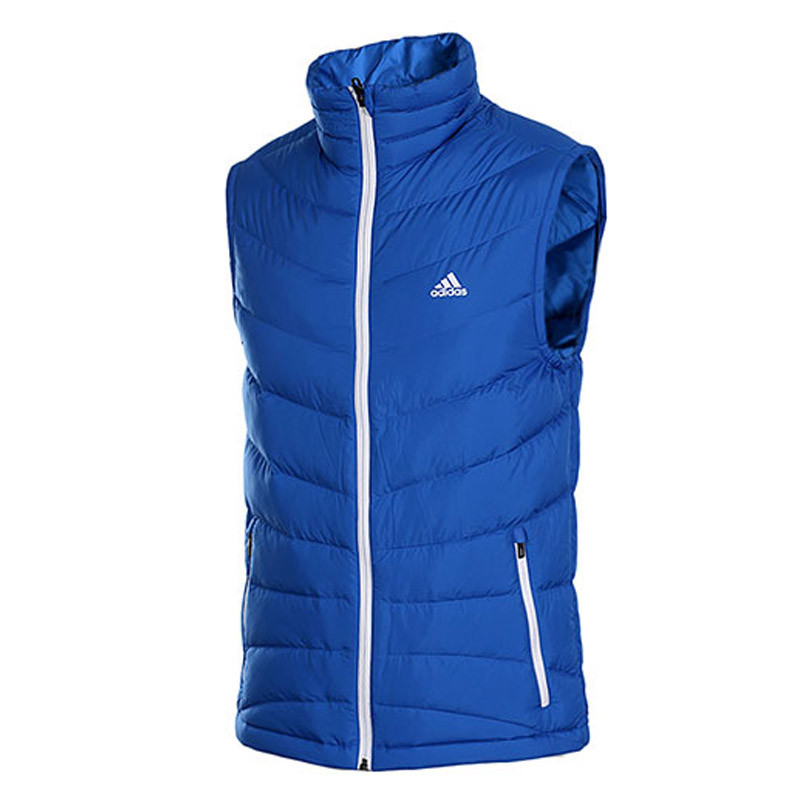 adidas阿迪达斯男子羽绒背心冬季保暖休闲运动服AY4120 蓝色 L