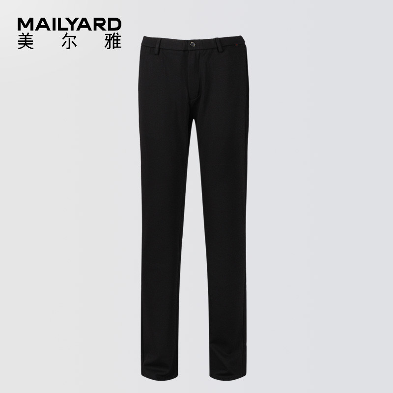 美尔雅(MAILYARD)休闲裤男 商务修身男士秋冬长裤厚 110 34 黑色
