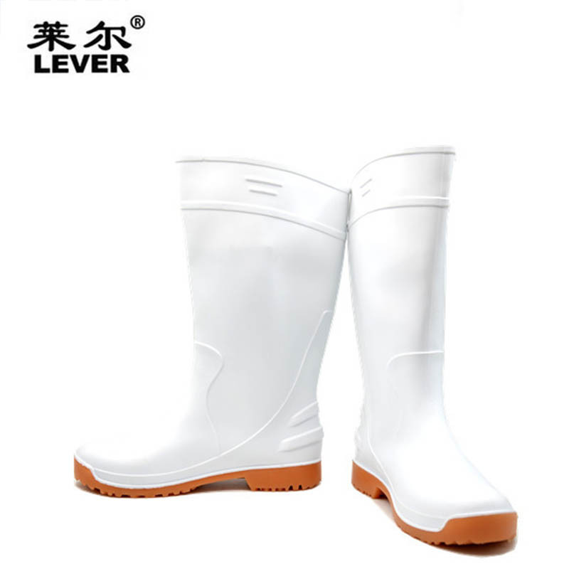 莱尔 白色 牛筋底 中筒雨鞋 43 码 SF-11-03（双）