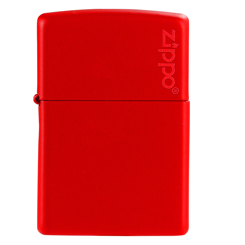 zippo芝宝哑漆商标防风打火机专柜美国正品 红色