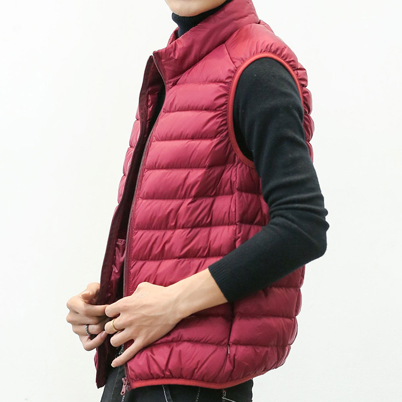 专柜同款yaloo/雅鹿轻薄款立领羽绒马甲男外套无袖夹克轻薄羽绒服背心 XXXL 酒红
