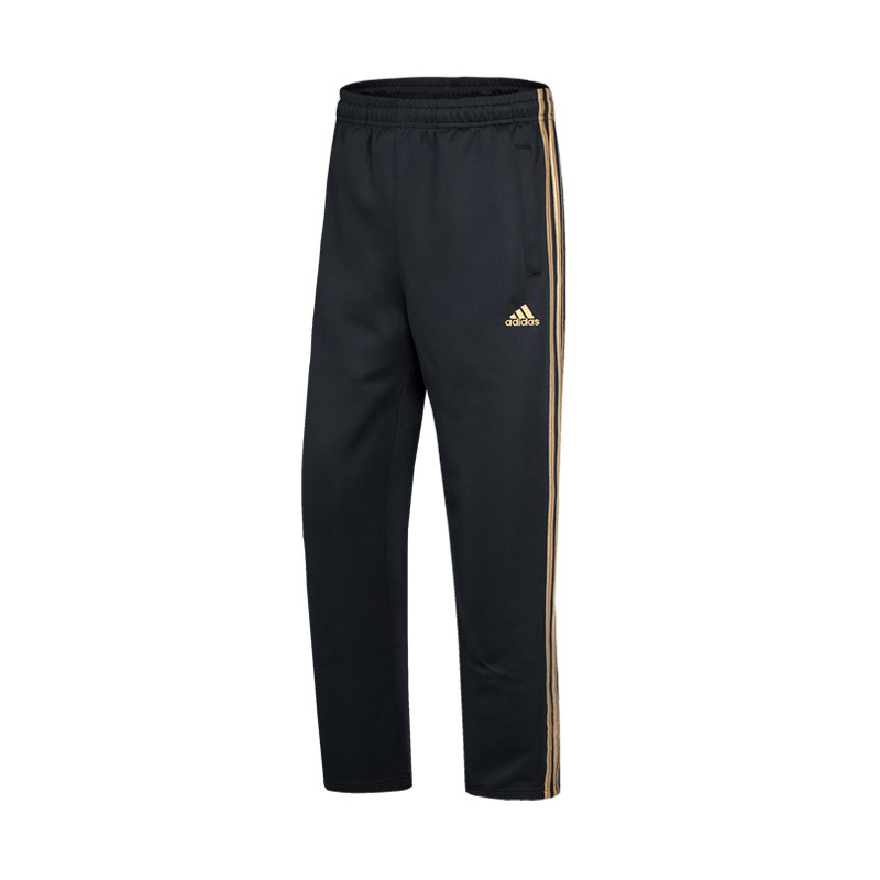 阿迪达斯2017秋季新款男装运动长裤休闲跑步针织裤 L 黑金三条纹(南韩丝)