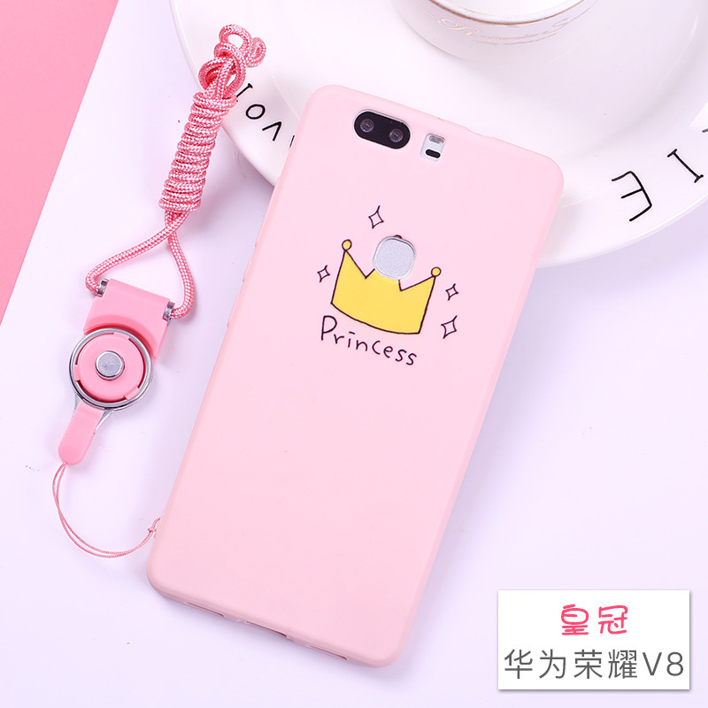 华为荣耀8手机外壳huawei荣誉v8保护套Honor8挂绳FRD-AL10女AL00 皇冠(荣耀V8)