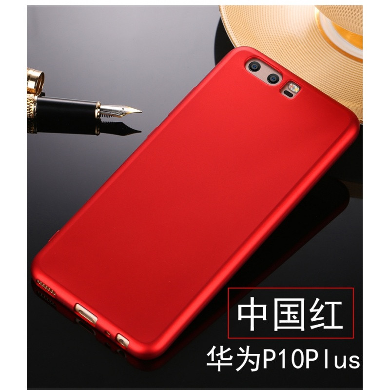 华为p10plus手机壳软硅胶VKY-AL00保护套p10pius指环p10puls男女 中国红+熊指环