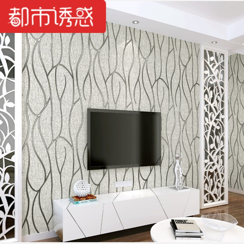 简约现代3D条纹鹿皮绒客厅电视背景墙纸卧室沙发背景无纺布壁纸96601加厚款米白色仅墙纸 96605加厚款咖啡色