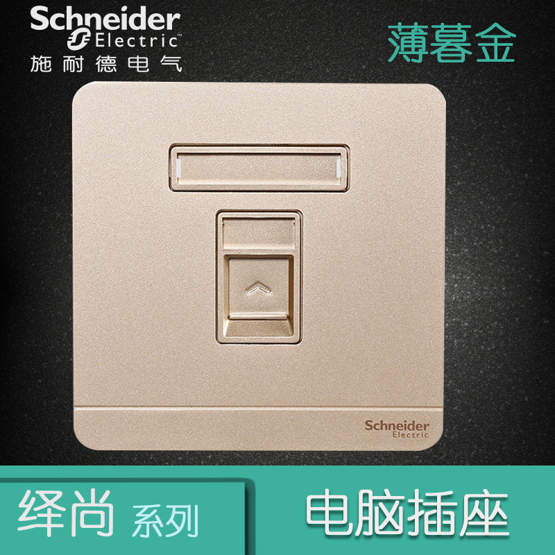 施耐德电气（Schneider Electric） 开关插座面板 绎尚系列薄暮金 单联电脑 薄暮金
