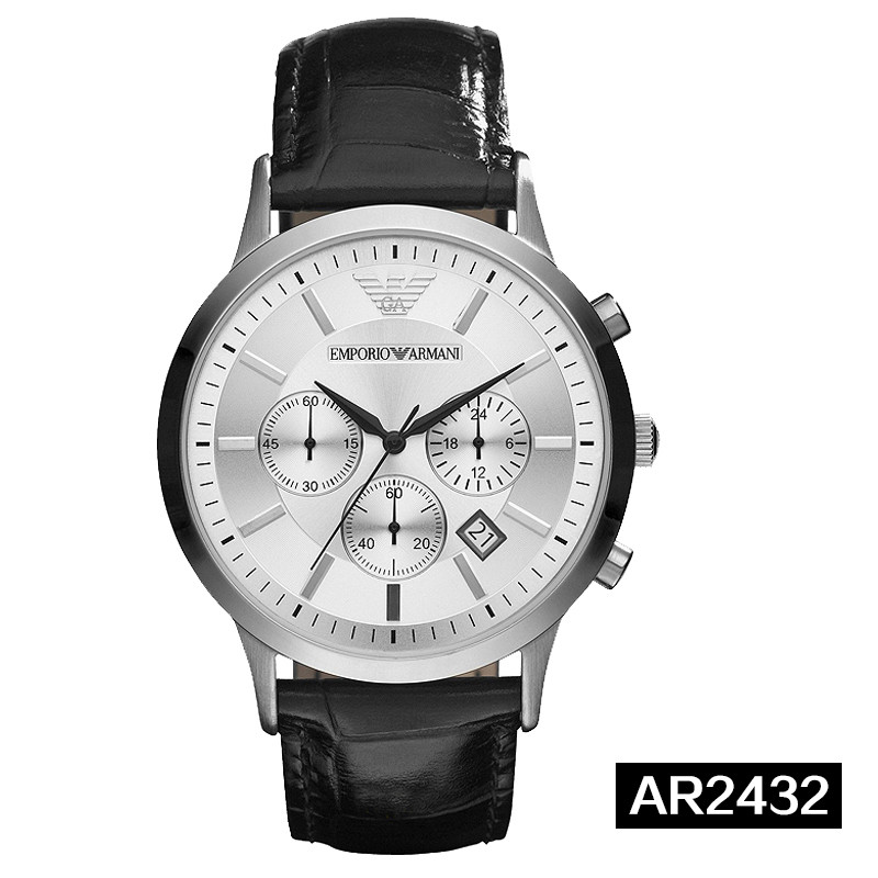 阿玛尼（ARMANI）休闲皮带/钢带男士手表时尚日历计时男表腕表 AR2432