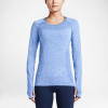 NIKE耐克DRI-FIT女跑步速干针织衫长袖T恤-718583-486 M 蓝色