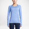 NIKE耐克DRI-FIT女跑步速干针织衫长袖T恤-718583-486 S 蓝色