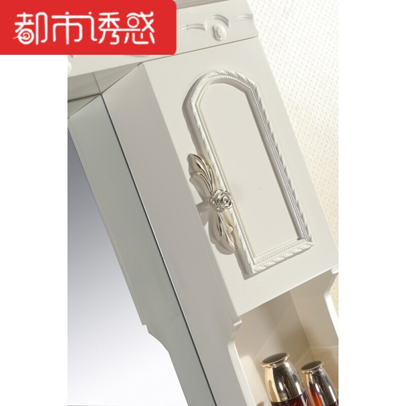 PVC实橡木象牙白落地欧式浴室柜面盆组合卫浴柜洗手洗脸盆台盆柜 默认尺寸 81厘米橡木落地柜全套配齐