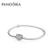 PANDORA/潘多拉爱心形锆石扣基础蛇骨手链590727CZ 16cm