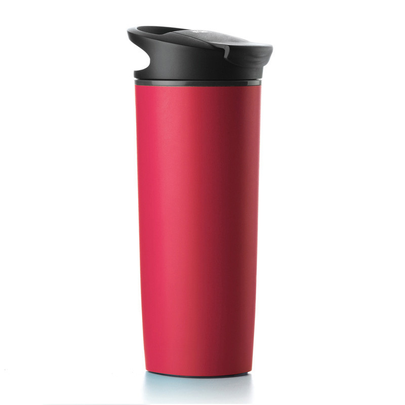 台湾Artiart 创意不倒杯 随行便携运动水杯办公室随手杯子塑料 540ml 雅致款红色