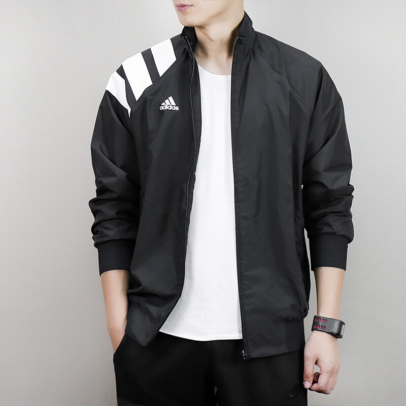 adidas阿迪达斯男装2017秋季新款运动休闲立领透气夹克外套上衣CD1116 L 默认颜色