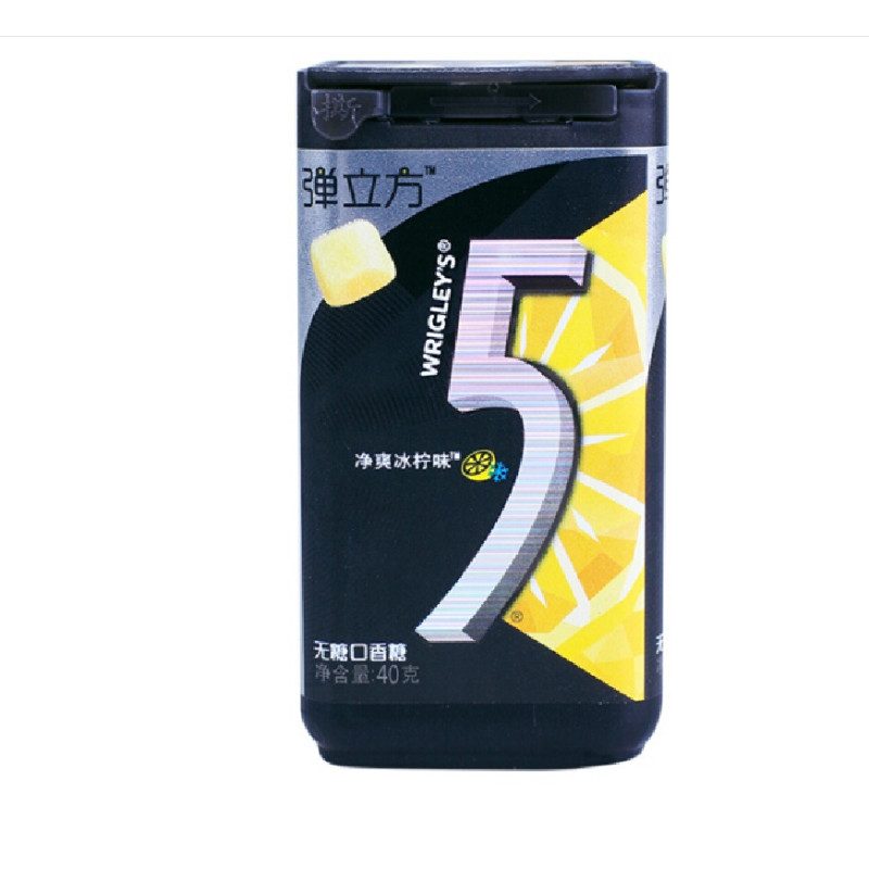 5弹立方无糖口香糖净爽冰柠味40g