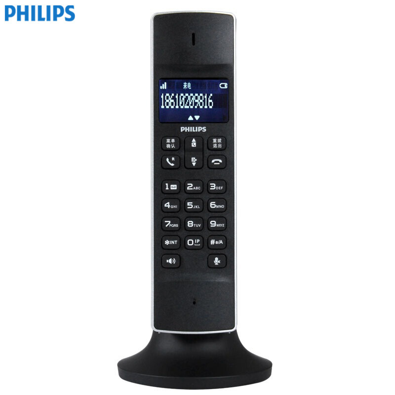 飞利浦（PHILIPS）DCTG3301 数字单无绳电话机单头机 （黑色）