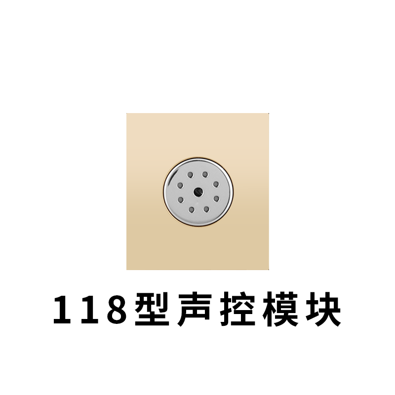 洋子（YangZi）118型香槟金开关插座面板电源墙壁家用大中小面板十五孔二三插座_2 声控开关模块（占一位）